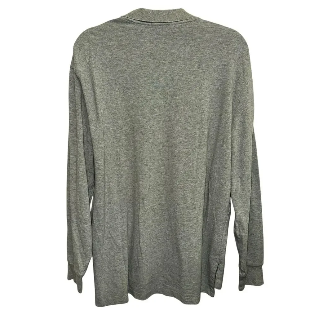 Polo Ralph Lauren Long Sleeve Polo Shirt Large Gray Classic Fit